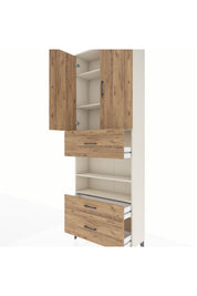 Arges Dolap 5 Raflı 3 Çekmeceli 2 Kapaklı 88x30x243 Aytaşı-Çam