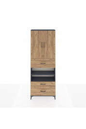 Arges Dolap 5 Raflı 3 Çekmeceli 2 Kapaklı 88x30x243 Antrasit-Çam