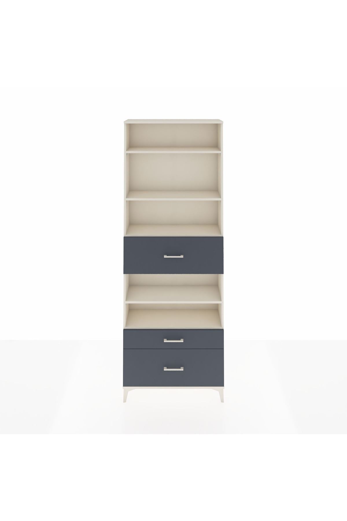 Arges Dolap 5 Raflı 3 Çekmeceli 88x30x243 Aytaşı-Antrasit