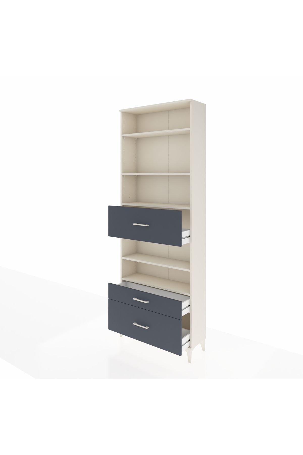 Arges Dolap 5 Raflı 3 Çekmeceli 88x30x243 Aytaşı-Antrasit