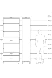 Arges Dolap 5 Raflı 3 Çekmeceli 88x30x243 Aytaşı-Çam