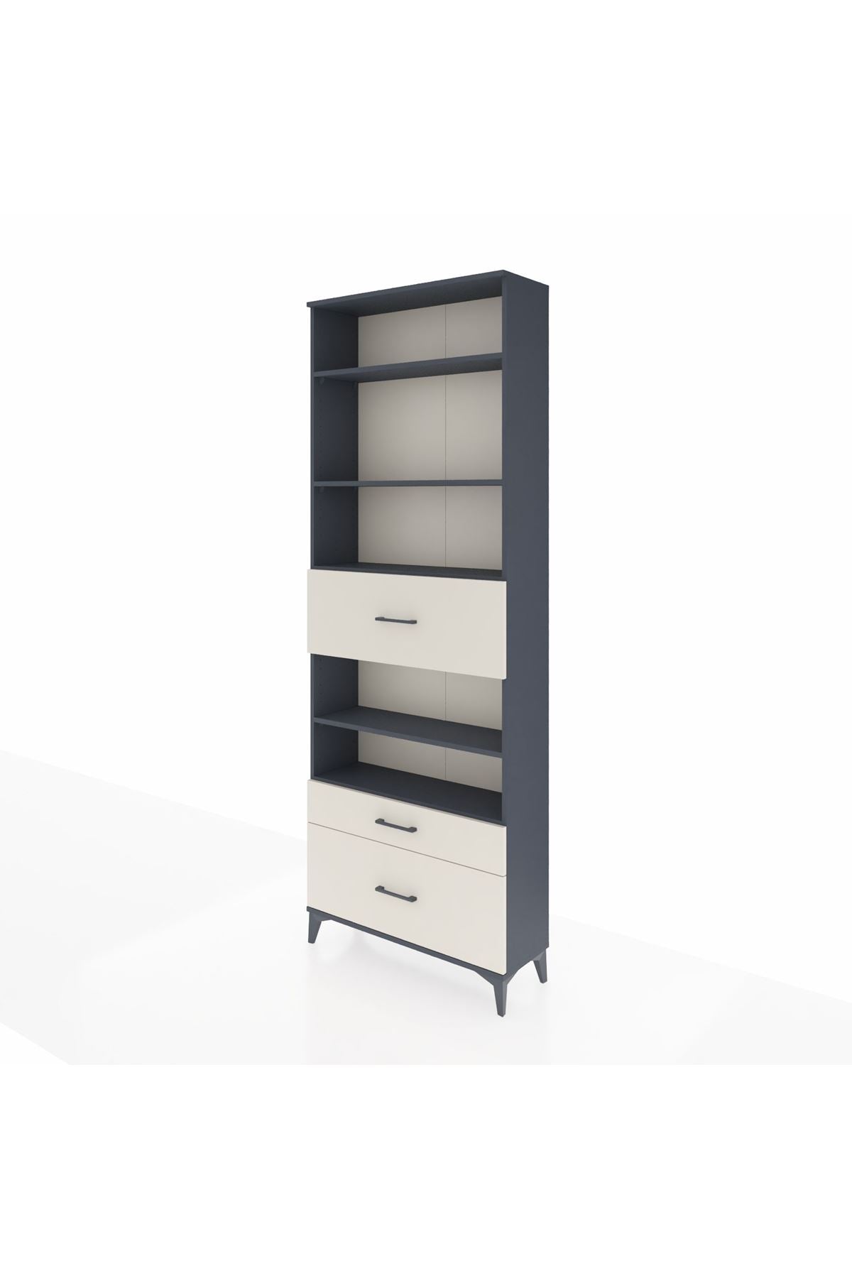 Arges Dolap 5 Raflı 3 Çekmeceli 88x30x243 Antrasit-Aytaşı