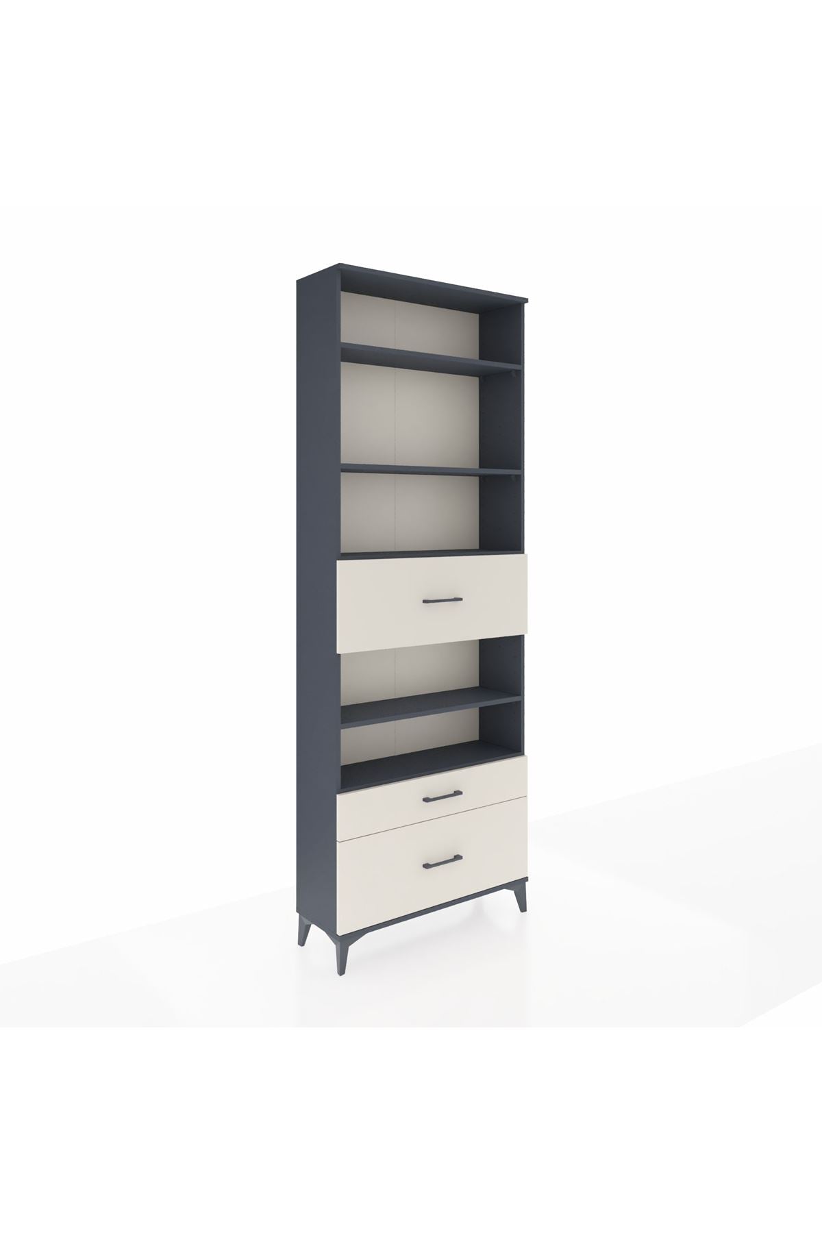 Arges Dolap 5 Raflı 3 Çekmeceli 88x30x243 Antrasit-Aytaşı