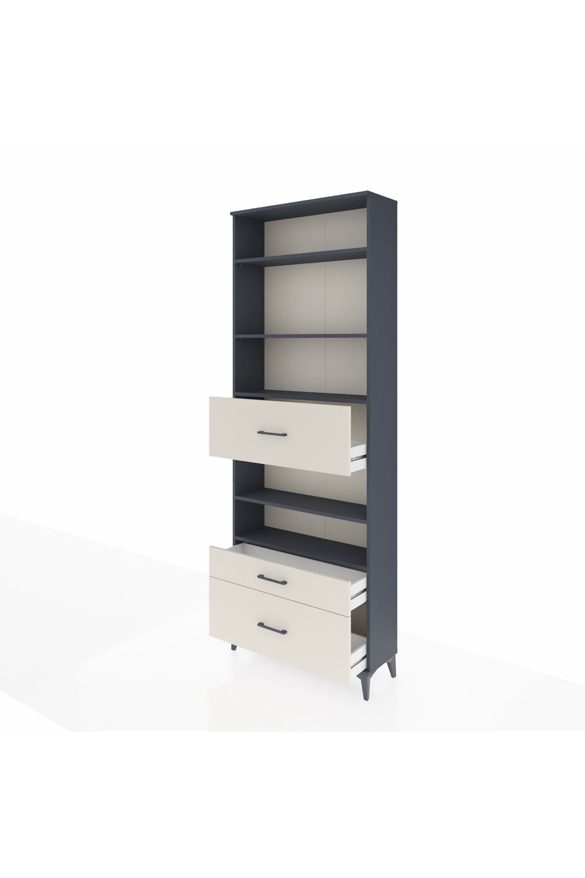 Arges Dolap 5 Raflı 3 Çekmeceli 88x30x243 Antrasit-Aytaşı