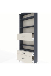 Arges Dolap 5 Raflı 3 Çekmeceli 88x30x243 Antrasit-Aytaşı