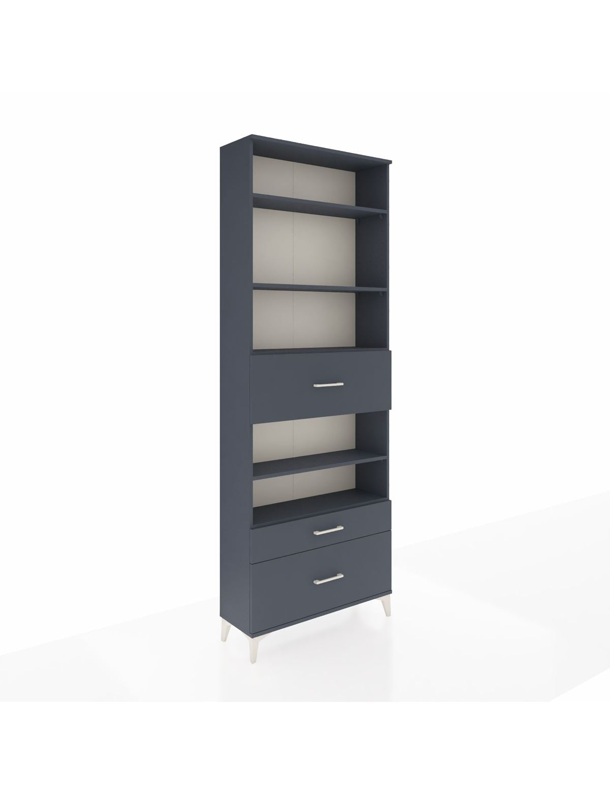 Arges Dolap 5 Raflı 3 Çekmeceli 88x30x243 Antrasit-Antrasit