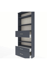 Arges Dolap 5 Raflı 3 Çekmeceli 88x30x243 Antrasit-Antrasit