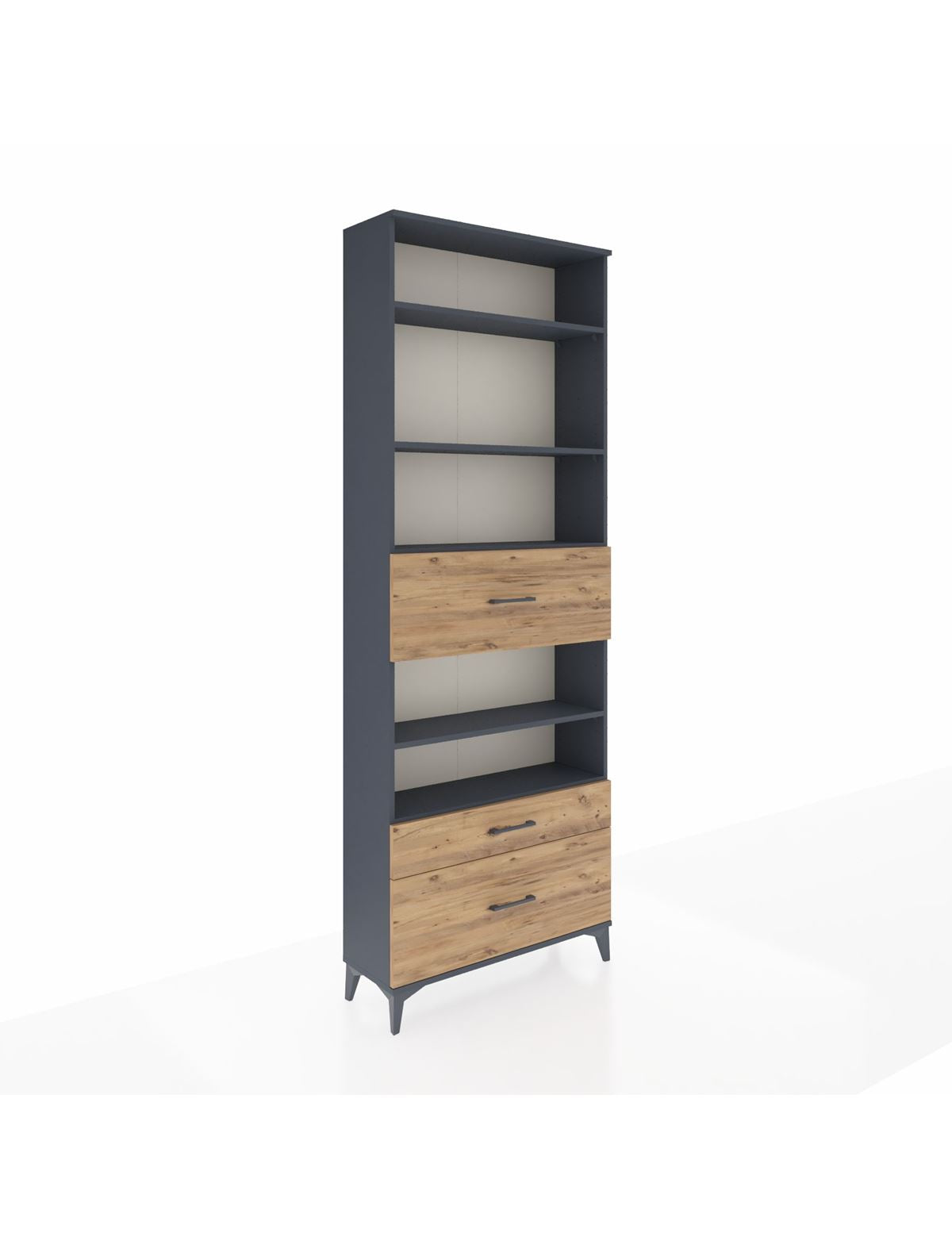 Arges Dolap 5 Raflı 3 Çekmeceli 88x30x243 Antrasit-Çam