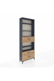 Arges Dolap 5 Raflı 3 Çekmeceli 88x30x243 Antrasit-Çam