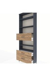 Arges Dolap 5 Raflı 3 Çekmeceli 88x30x243 Antrasit-Çam