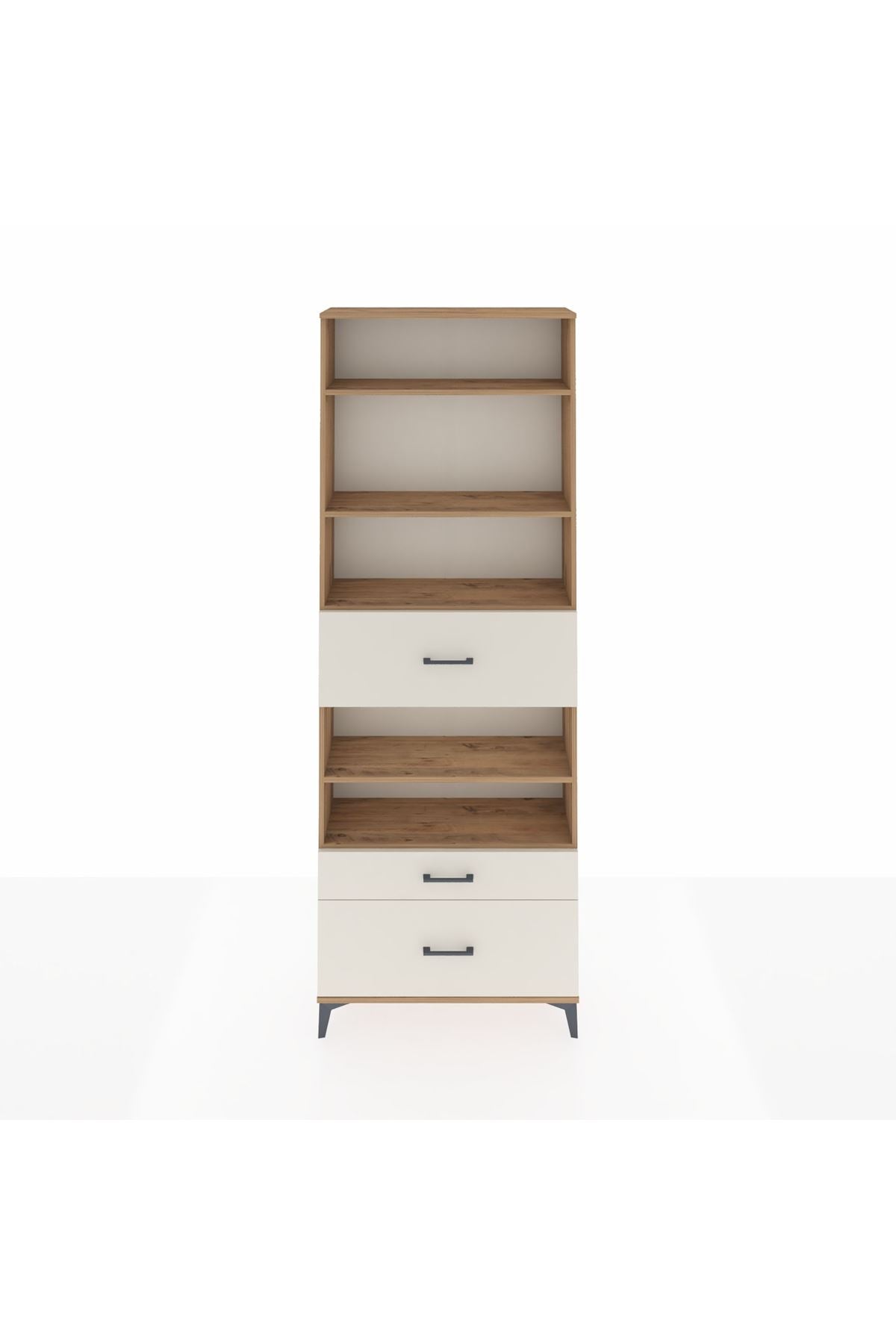 Arges Dolap 5 Raflı 3 Çekmeceli 88x30x243 Çam-Aytaşı