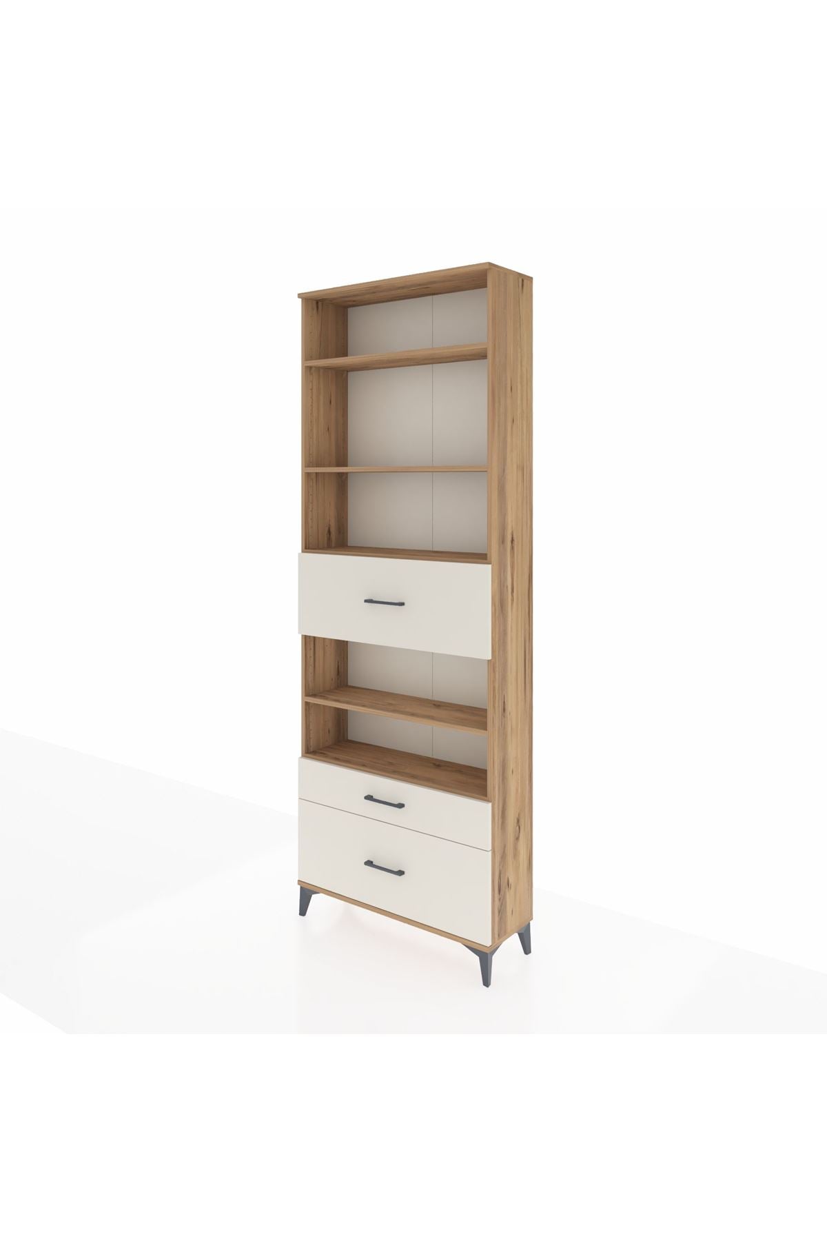 Arges Dolap 5 Raflı 3 Çekmeceli 88x30x243 Çam-Aytaşı