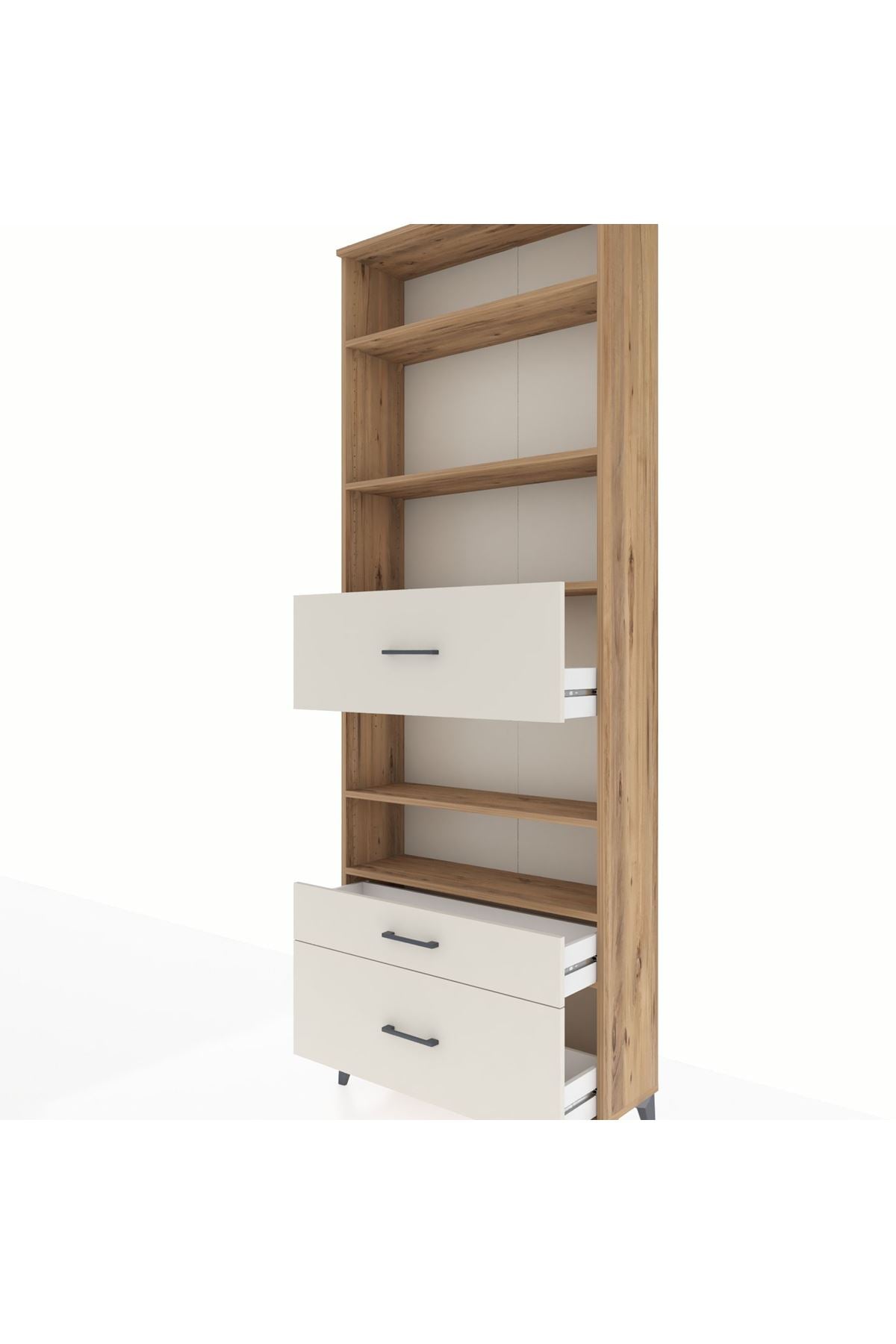 Arges Dolap 5 Raflı 3 Çekmeceli 88x30x243 Çam-Aytaşı