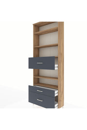 Arges Dolap 5 Raflı 3 Çekmeceli 88x30x243 Çam-Antrasit