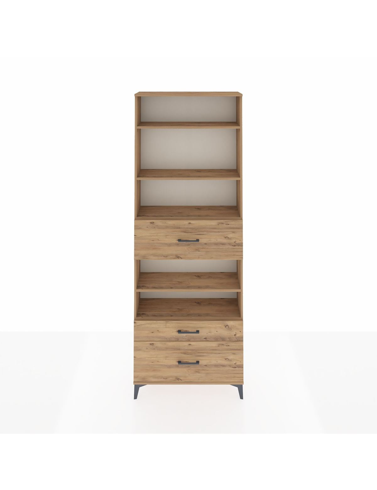 Arges Dolap 5 Raflı 3 Çekmeceli 88x30x243 Çam-Çam