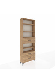 Arges Dolap 5 Raflı 3 Çekmeceli 88x30x243 Çam-Çam