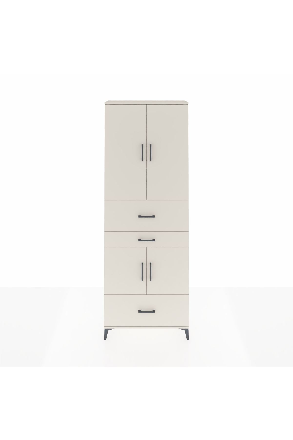 Arges Dolap 4 Raflı 3 Çekmeceli 4 Kapaklı 88x30x243 Aytaşı-Aytaşı