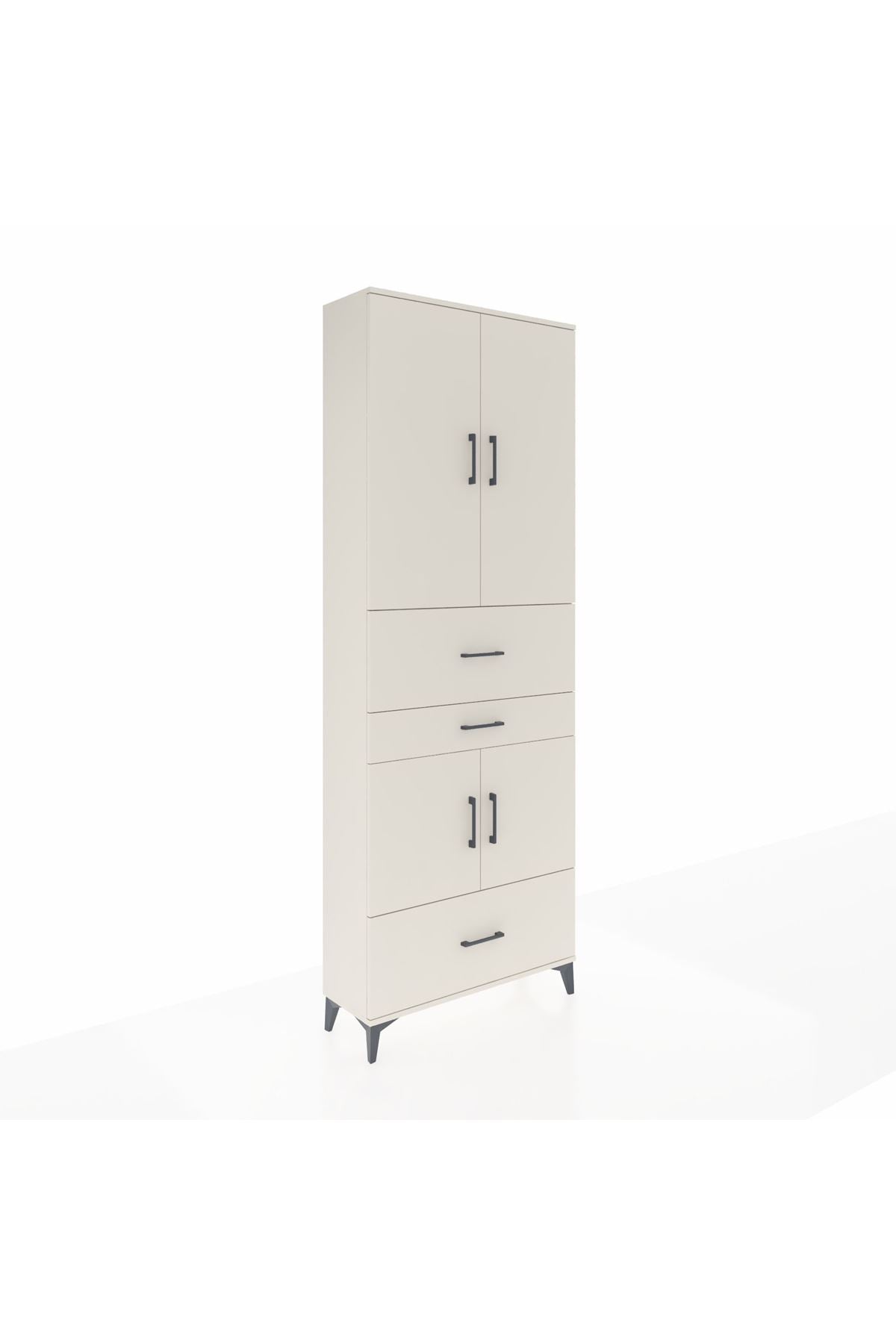 Arges Dolap 4 Raflı 3 Çekmeceli 4 Kapaklı 88x30x243 Aytaşı-Aytaşı