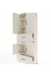 Arges Dolap 4 Raflı 3 Çekmeceli 4 Kapaklı 88x30x243 Aytaşı-Aytaşı