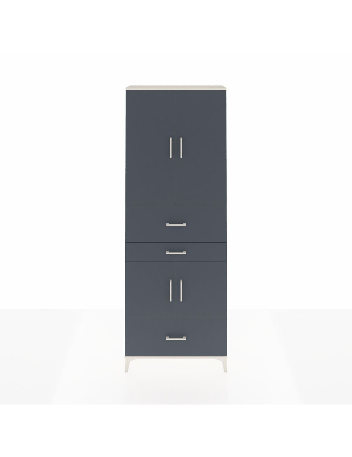 Arges Dolap 4 Raflı 3 Çekmeceli 4 Kapaklı 88x30x243 Aytaşı-Antrasit