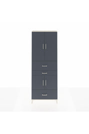 Arges Dolap 4 Raflı 3 Çekmeceli 4 Kapaklı 88x30x243 Aytaşı-Antrasit