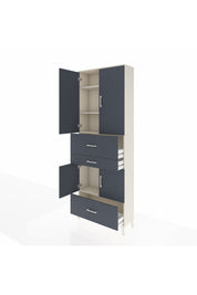 Arges Dolap 4 Raflı 3 Çekmeceli 4 Kapaklı 88x30x243 Aytaşı-Antrasit