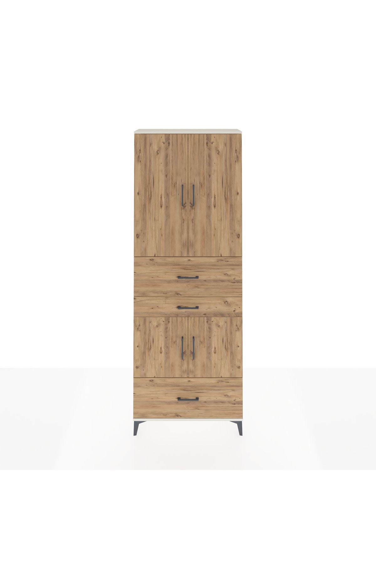 Arges Dolap 4 Raflı 3 Çekmeceli 4 Kapaklı 88x30x243 Aytaşı-Çam