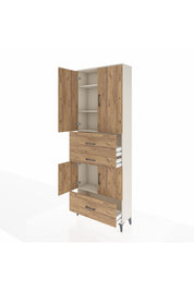 Arges Dolap 4 Raflı 3 Çekmeceli 4 Kapaklı 88x30x243 Aytaşı-Çam