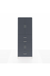 Arges Dolap 4 Raflı 3 Çekmeceli 4 Kapaklı 88x30x243 Antrasit-Antrasit