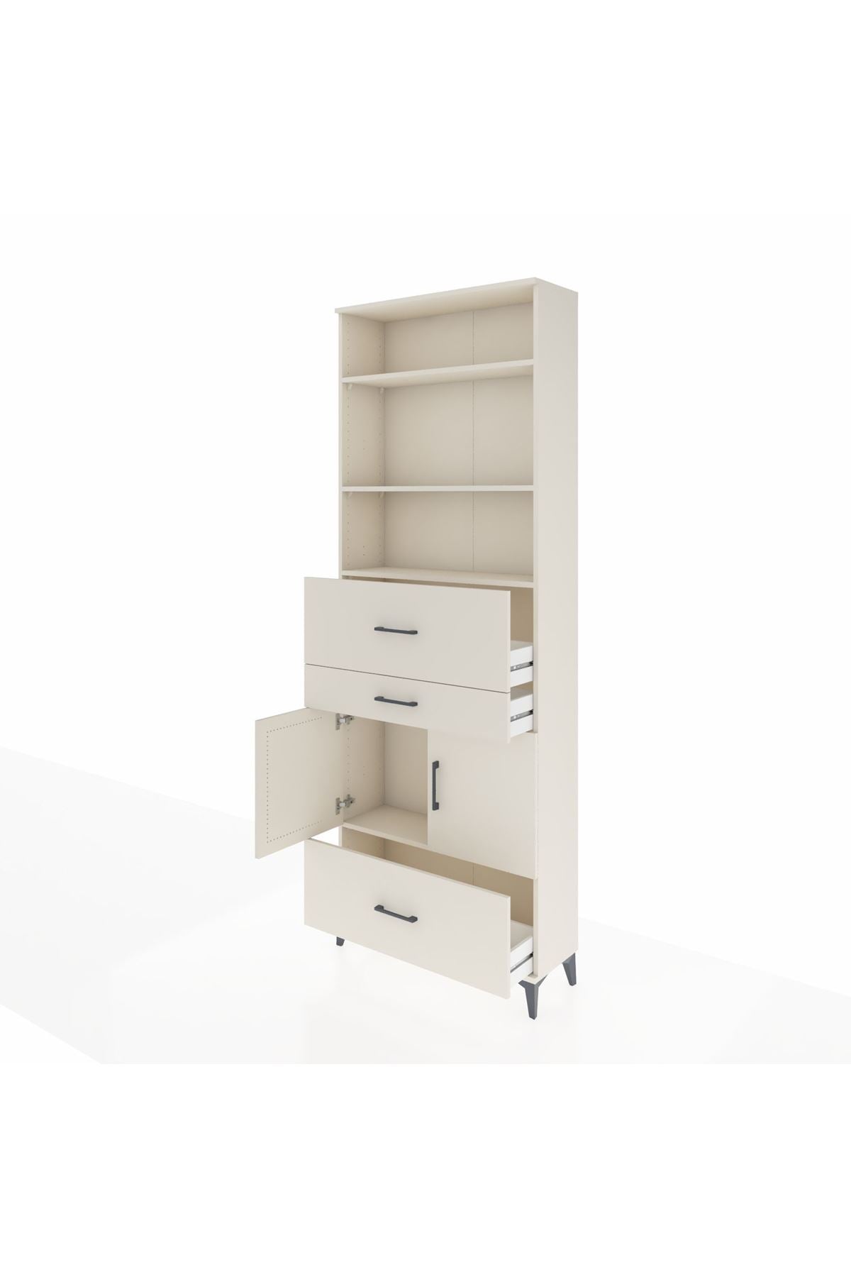 Arges Dolap 4 Raflı 3 Çekmeceli 2 Kapaklı 88x30x243 Aytaşı-Aytaşı