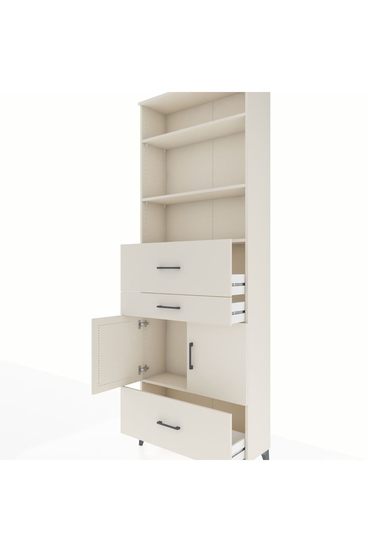 Arges Dolap 4 Raflı 3 Çekmeceli 2 Kapaklı 88x30x243 Aytaşı-Aytaşı