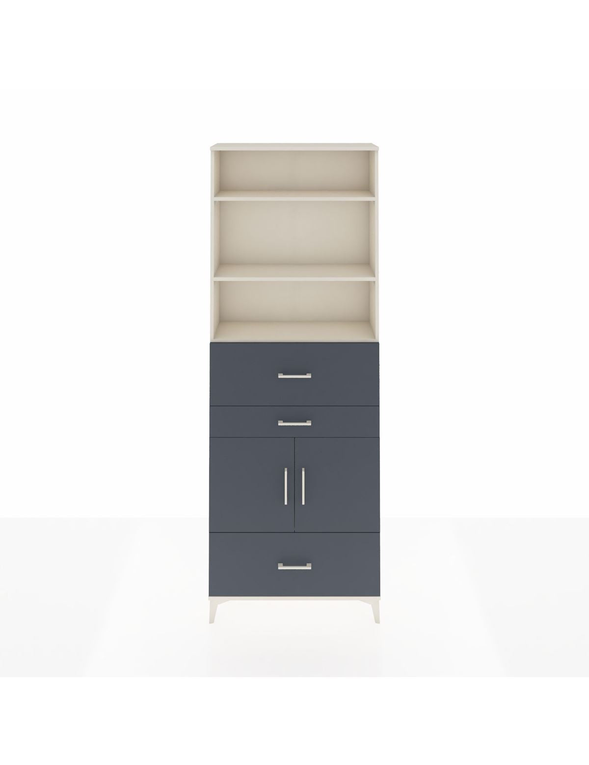 Arges Dolap 4 Raflı 3 Çekmeceli 2 Kapaklı 88x30x243 Aytaşı-Antrasit