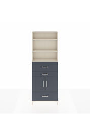 Arges Dolap 4 Raflı 3 Çekmeceli 2 Kapaklı 88x30x243 Aytaşı-Antrasit