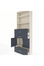 Arges Dolap 4 Raflı 3 Çekmeceli 2 Kapaklı 88x30x243 Aytaşı-Antrasit