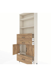 Arges Dolap 4 Raflı 3 Çekmeceli 2 Kapaklı 88x30x243 Aytaşı-Çam