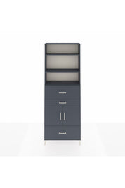 Arges Dolap 4 Raflı 3 Çekmeceli 2 Kapaklı 88x30x243 Antrasit-Antrasit