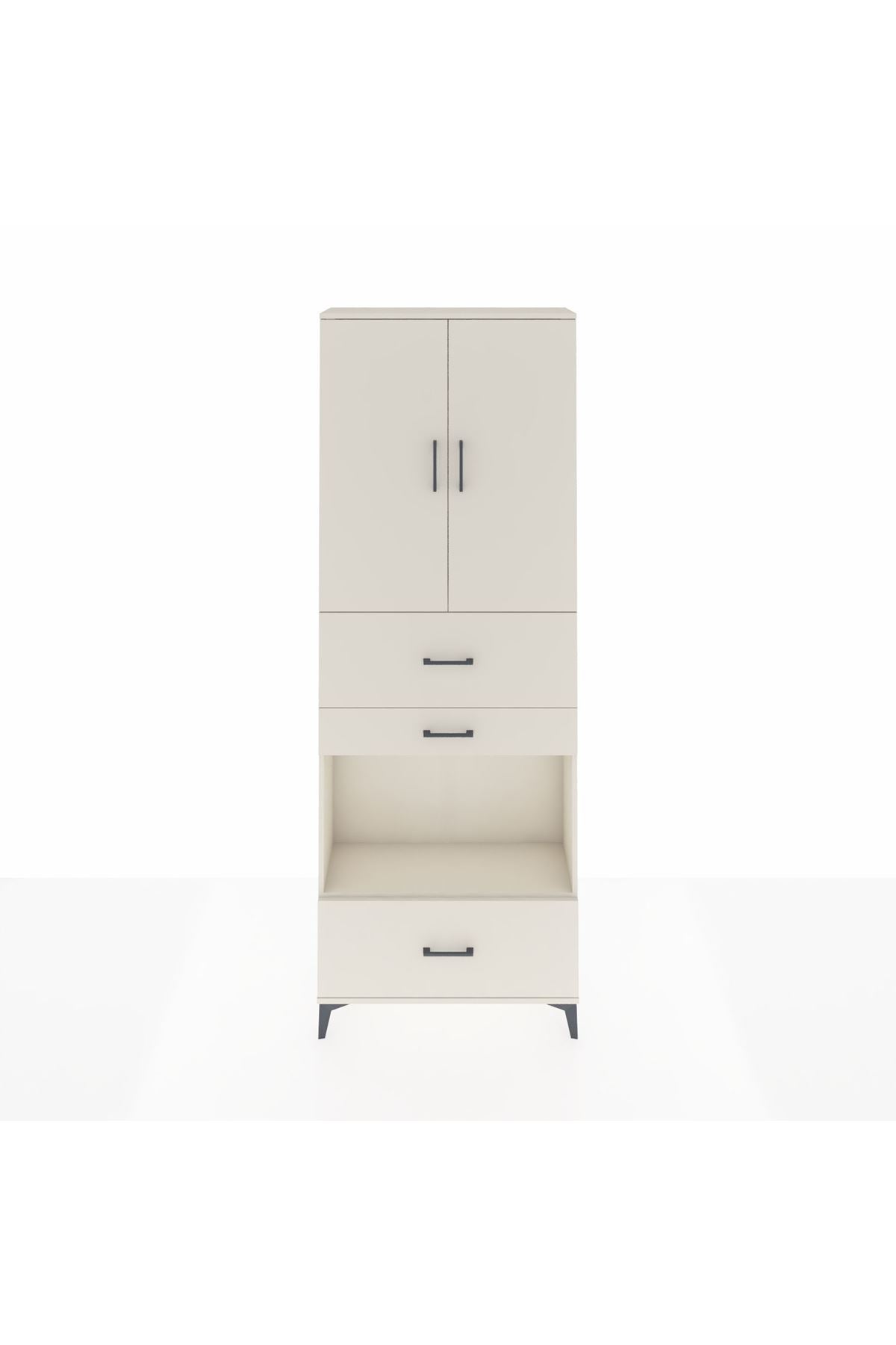 Arges Dolap 4 Raflı 3 Çekmeceli 2 Kapaklı 88x30x243 Aytaşı-Aytaşı