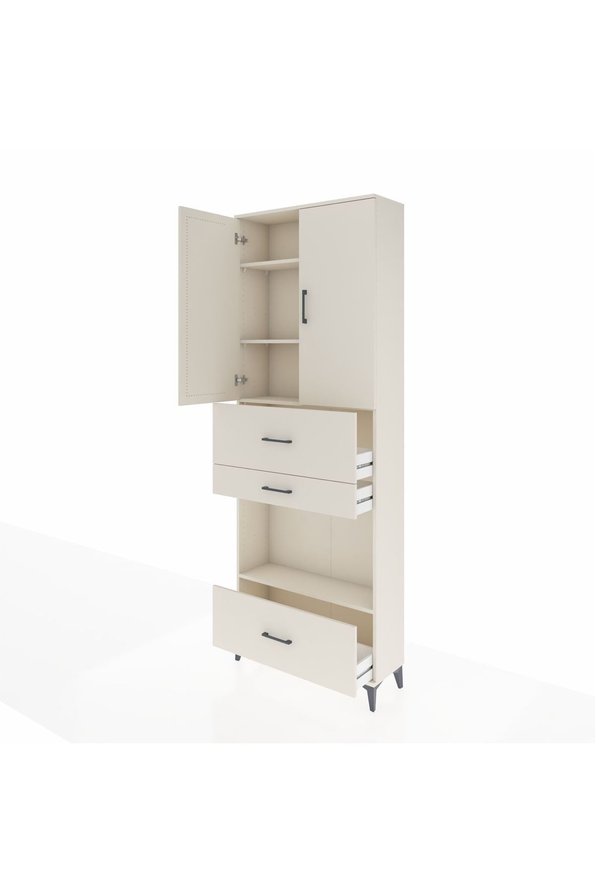 Arges Dolap 4 Raflı 3 Çekmeceli 2 Kapaklı 88x30x243 Aytaşı-Aytaşı