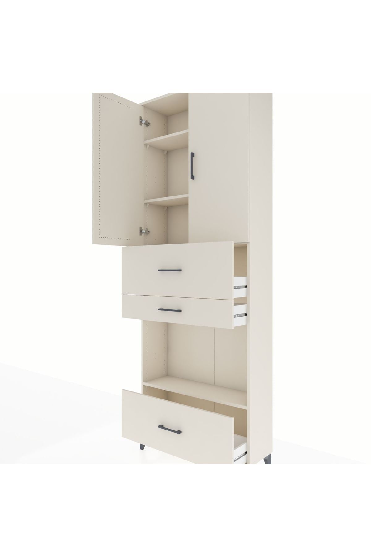 Arges Dolap 4 Raflı 3 Çekmeceli 2 Kapaklı 88x30x243 Aytaşı-Aytaşı