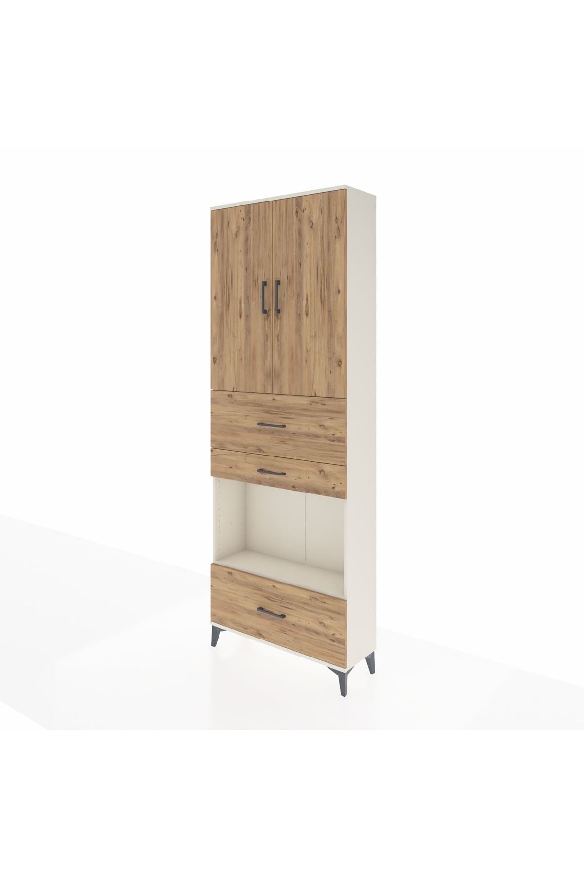 Arges Dolap 4 Raflı 3 Çekmeceli 2 Kapaklı 88x30x243 Aytaşı-Çam