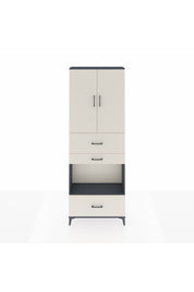 Arges Dolap 4 Raflı 3 Çekmeceli 2 Kapaklı 88x30x243 Antrasit-Aytaşı