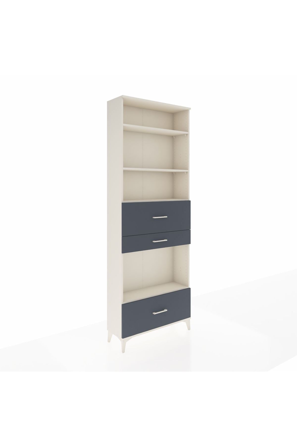 Arges Dolap 4 Raflı 3 Çekmeceli 88x30x243 Aytaşı-Antrasit