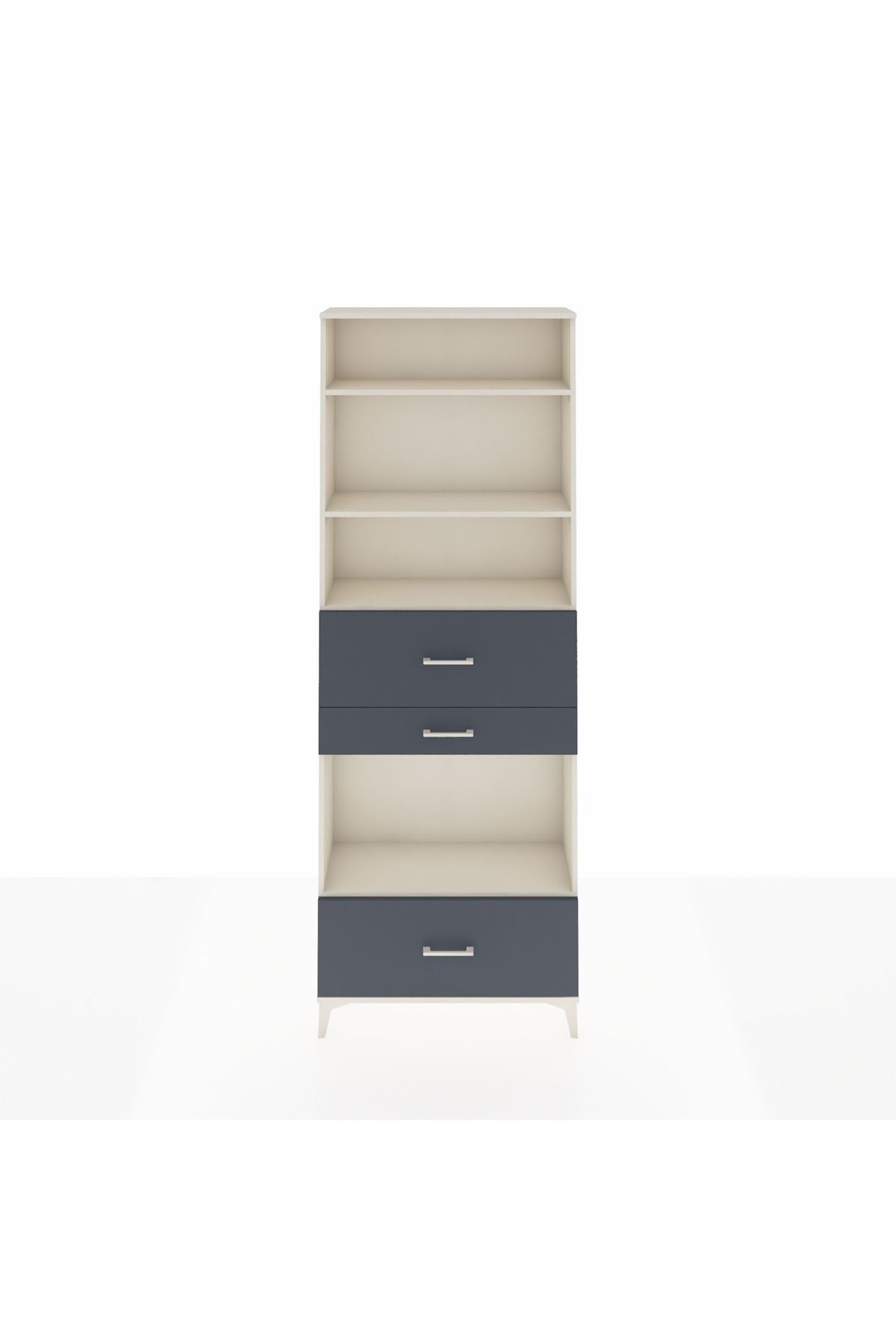 Arges Dolap 4 Raflı 3 Çekmeceli 88x30x243 Aytaşı-Antrasit