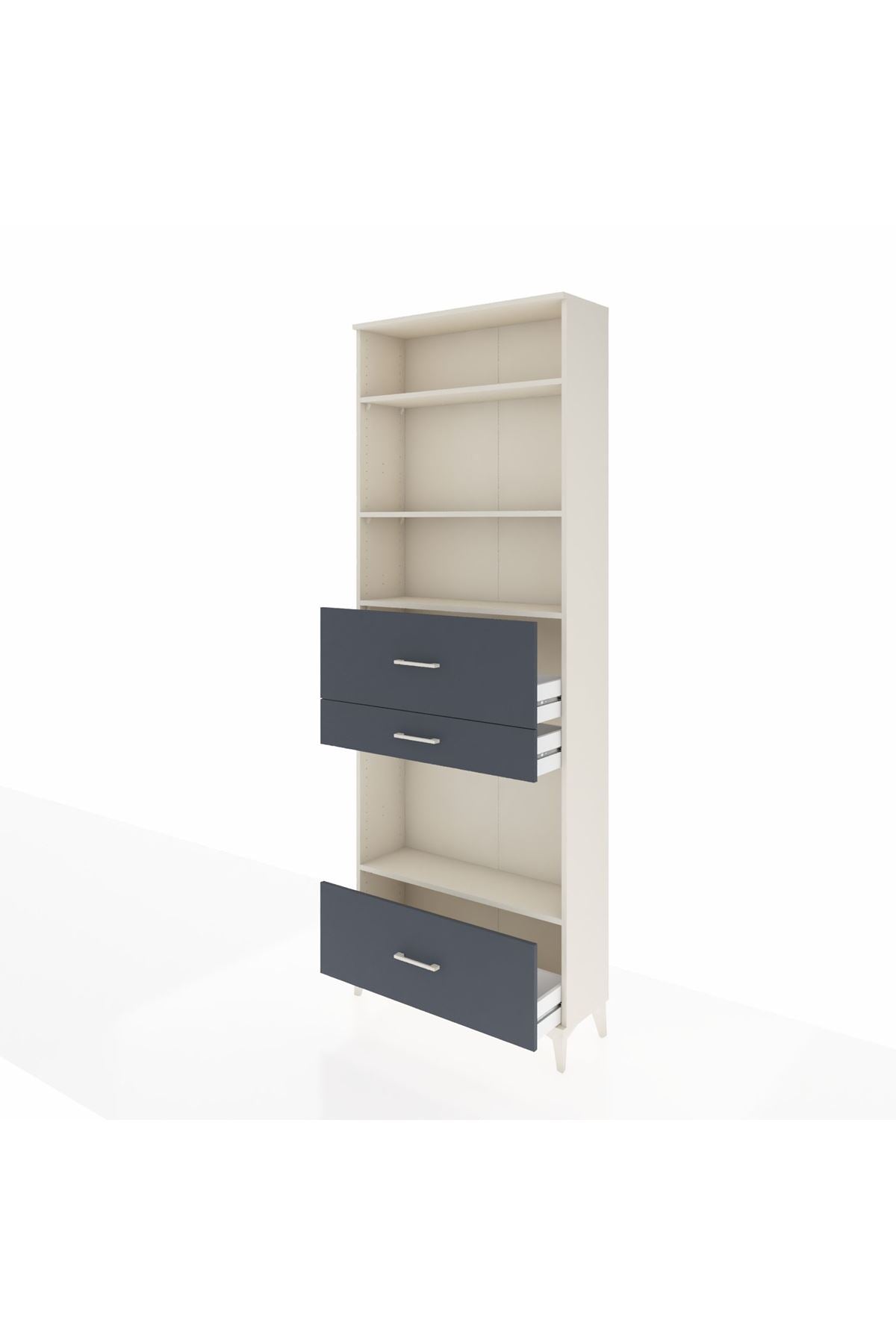 Arges Dolap 4 Raflı 3 Çekmeceli 88x30x243 Aytaşı-Antrasit