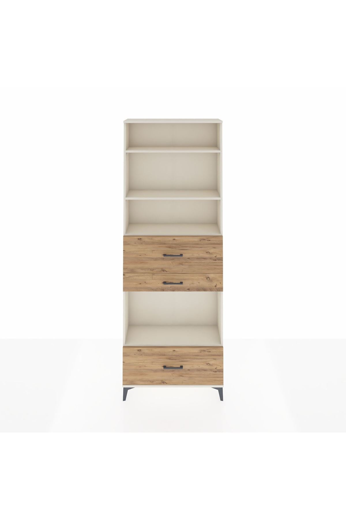 Arges Dolap 4 Raflı 3 Çekmeceli 88x30x243 Aytaşı-Çam