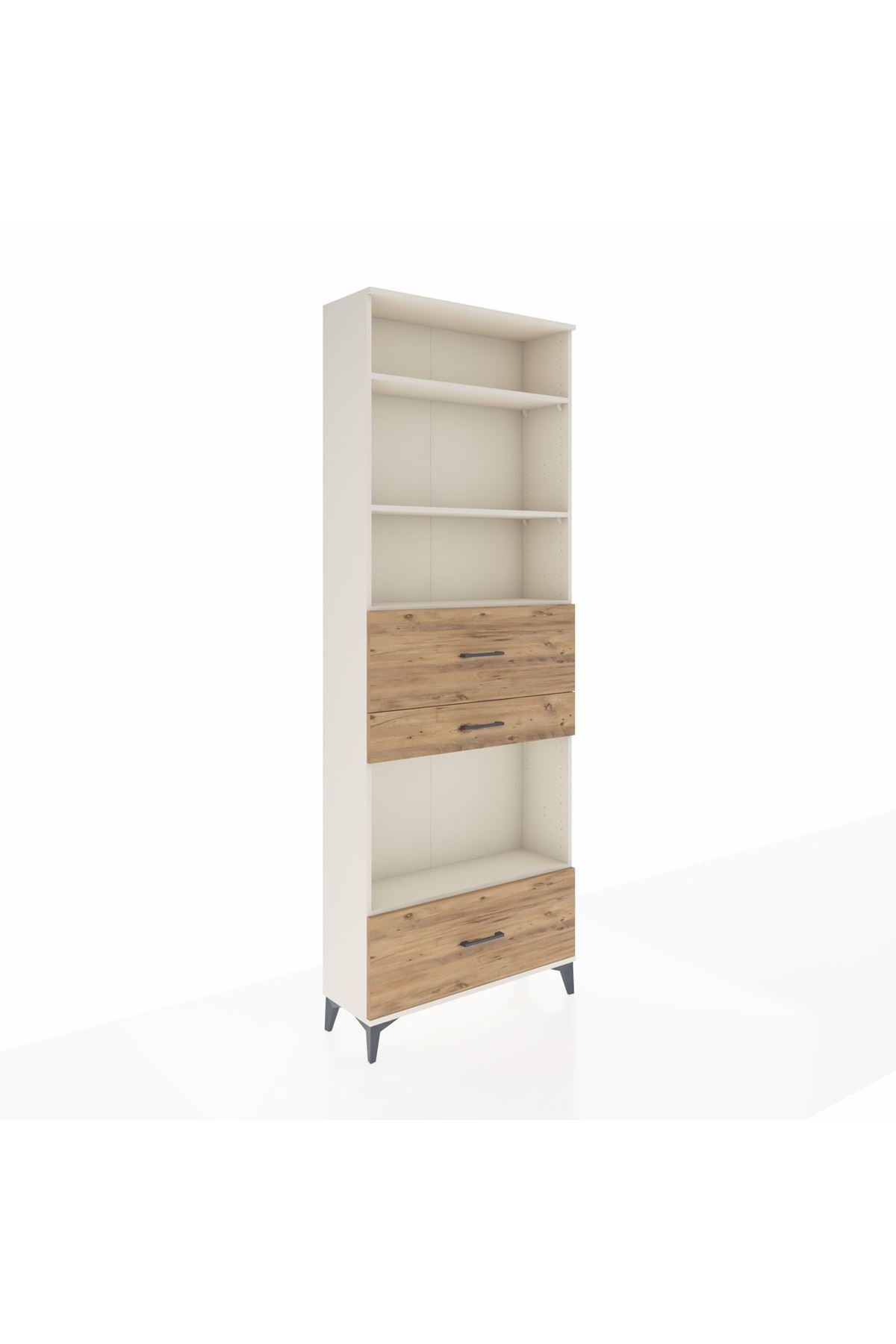 Arges Dolap 4 Raflı 3 Çekmeceli 88x30x243 Aytaşı-Çam