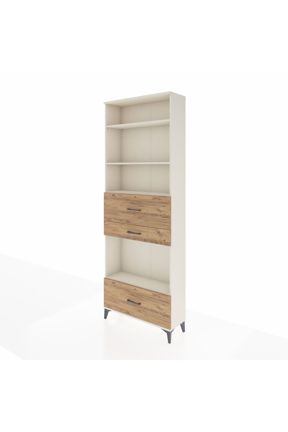 Arges Dolap 4 Raflı 3 Çekmeceli 88x30x243 Aytaşı-Çam