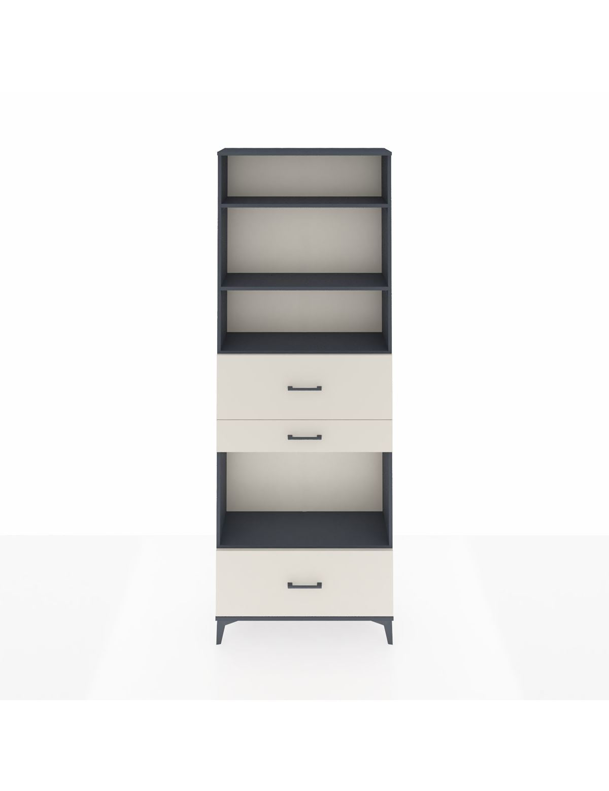 Arges Dolap 4 Raflı 3 Çekmeceli 88x30x243 Antrasit-Aytaşı