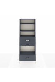 Arges Dolap 4 Raflı 3 Çekmeceli 88x30x243 Antrasit-Antrasit