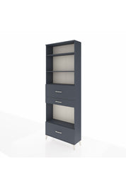 Arges Dolap 4 Raflı 3 Çekmeceli 88x30x243 Antrasit-Antrasit